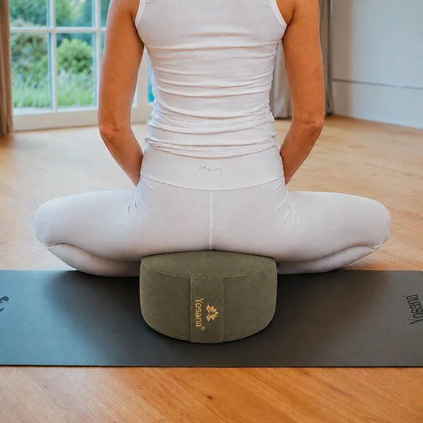 Yosana Yosana Yogakissen rund, Meditationskissen 30x15cm, Olivgrün, – Produktbild 3 von 8