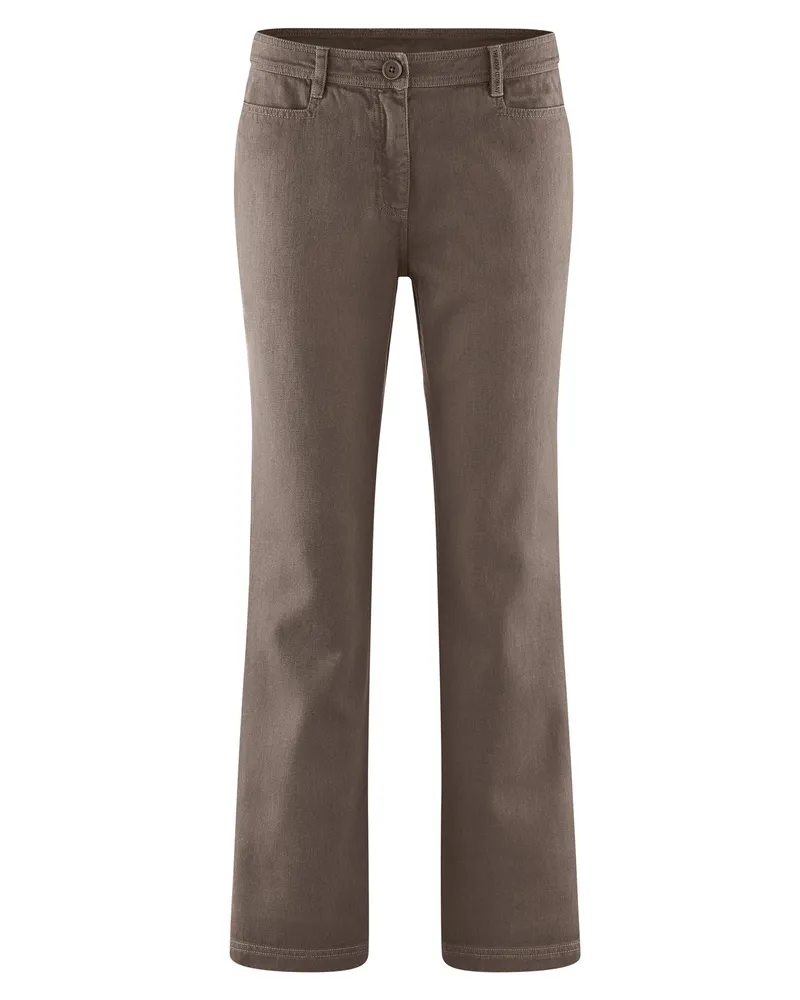 HempAge Hempage Damen vegan Hose Modisch Ausgestellt Staubbraun, Braun, – Produktbild 1 von 2