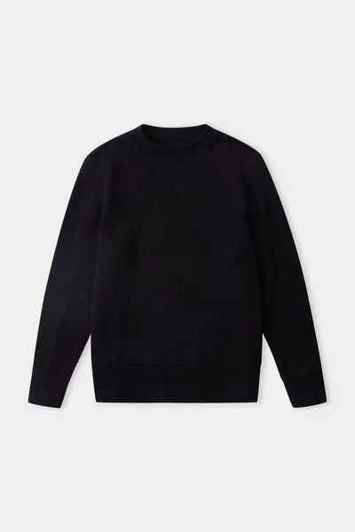 About Companions About Companions Lässiger Crewneck-Pullover GARWIN aus Bio-Baumwolle, Schwarz (eco 4rib black), – Produktbild 2 von 4