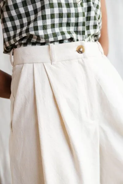 Jyoti - Fair Works Jyoti - Fair Works Bio-Baumwoll Culotte Awasi Ecru, Ecru, – Produktbild 4 von 4