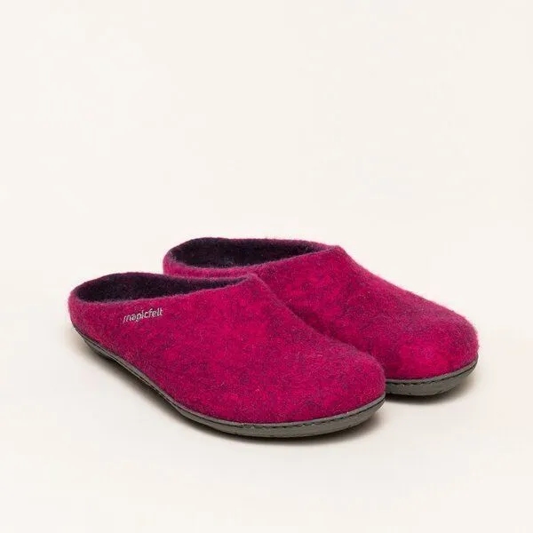Magicfelt Magicfelt Filz-Hausschuh 736 aus 100% Merino-Wolle Pantoffel für Damen & Herren mit Gummi-Sohle, Lila, – Produktbild 1 von 4