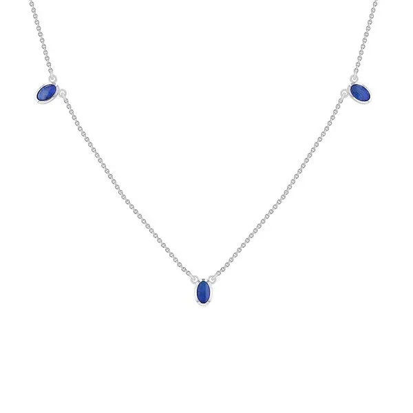 Eppi Eppi Goldene Kette mit drei blauen Opalen Juuso, Weiss, – Produktbild 1 von 3