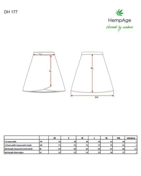 HempAge HempAge Asymmetrischer Wickelrock Hanf/Biobaumwolle, Emerald (grün), – Produktbild 3 von 4
