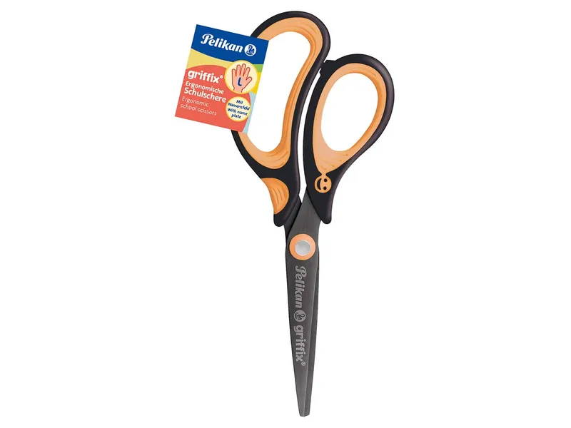 Pelikan Pelikan Ergonomische Schulschere "griffix" neon black, für Linkshänder*innen, spitz, 15 cm – Produktbild 1 von 1