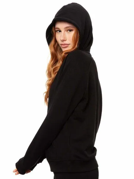 FellHerz FellHerz Damen Hoodie Doglove schwarz aus 85% Biobaumwolle und 15% recyceltem Polyester – Produktbild 3 von 4