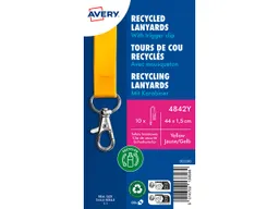 Avery Zweckform Avery Zweckform 10 Lanyards aus Recyclingkunststoff 440 x 15 mm, gelb – Produktbild 1 von 1