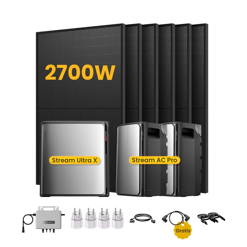 EcoFlow EcoFlow Stream Ultra X Solaranlage mit Speicher, inkl. 6 x 450W Bifazialen Solarmodulen, by Powerness (deal) - Stream Ultra X + 2 x Stream AC Pro | 7680Wh / 4 x Smart Plug / Standardversand – Produktbild 1 von 1