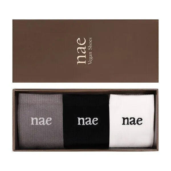 Nae Vegan Shoes Nae Vegan Shoes NAE Animal Friendly Socks - Pack 3, Grey, – Produktbild 1 von 4