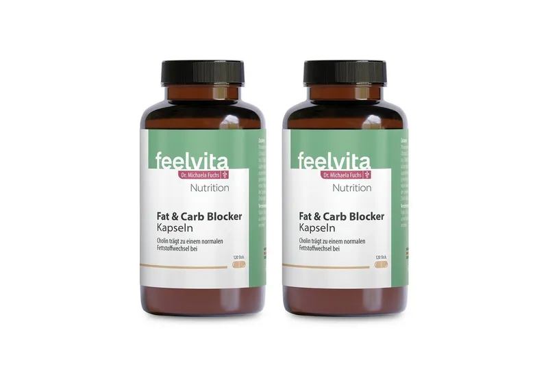 Genius Genius Feelvita Nutrition Fat & Carb Blocker 4-Monatsvorrat mit Zink & Cholin Kapsel, Spar-Set à 120 St. – Produktbild 1 von 5
