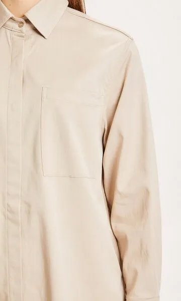 KnowledgeCotton Apparel KnowledgeCotton Apparel Damen Workerbluse "JUNIPER" aus Tencel, Farbe Feather Gray – Produktbild 4 von 4