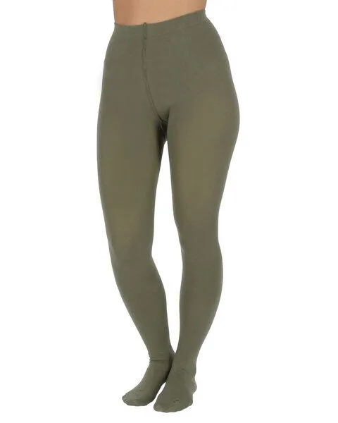 grödo grödo Damen Fein Strumpfhose Blickdicht Bio Baumwolle mit Elasthan, Olive, – Produktbild 2 von 4