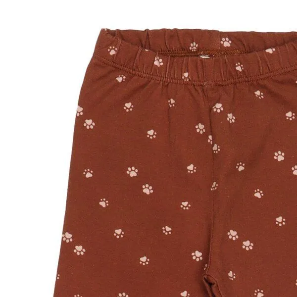 Walkiddy Bio Paw-Leggings von Walkiddy - Kindermode mit Pfoten-Print, GOTS-zertifizierte Bio-Baumwolle, allergikerfreundlich, fair und nachhaltig produziert, Braun, – Produktbild 2 von 2