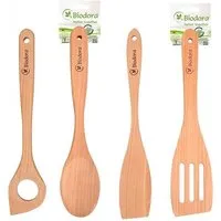 Biodora Biodora Kochlöffel-Set – 4-teilig – Hochwertiges Kirschenholz – Unverleimt – Langlebig & Schonend – Hergestellt in der EU – Produktbild 1 von 1