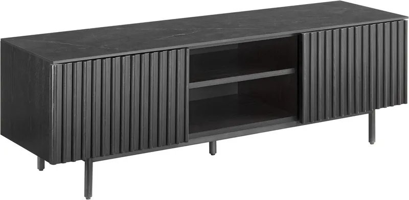 OTTO home TV-Board Candise, Sintersteinplatte, Soft-Close-Funktion, FSC-zertifiziertem Eschenholz, Grau, – Produktbild 2 von 5
