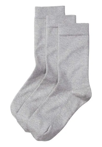 hessnatur hessnatur Damen-Socke im 3er-Pack aus Bio-Baumwolle, Grau, – Produktbild 2 von 2