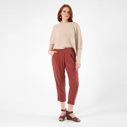 WiDDA WiDDA Damen vegan Hose Plissee Jupp Rot – Produktbild 1 von 1