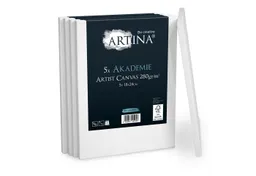 Artina Keilrahmen Akademie Leinwand, 18x24cm, Weiß, 5er Set, FSC, 100% Baumwolle, Canvas, 280 g/m², vorgrundiert, Galerieheftung & gefaltet – Produktbild 1 von 1