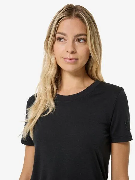 Super.Natural Super.Natural T-Shirt Casual Rib Bio J Tee für Damen, Merino, Jet black, – Produktbild 1 von 4
