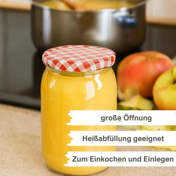 mikken mikken große Einmachgläser 900ml mit Schraubdeckel TO82 Vorratsgläser – Produktbild 6 von 8
