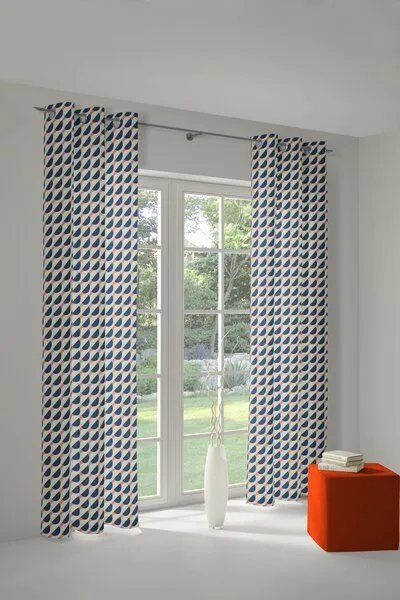 Nature by Adam Nature by Adam Vorhang aus 100% Bio-Baumwolle - Made in Germany - Circles, Blau, – Produktbild 6 von 7