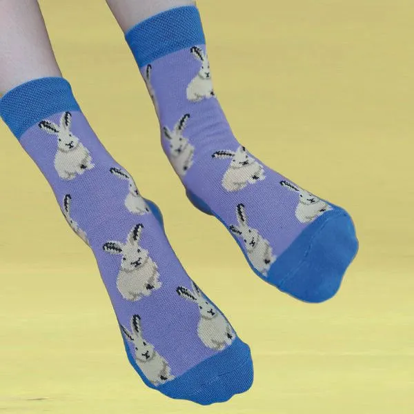 Fräulein Prusselise Fräulein Prusselise Hasi Socke, organic, lila, blau, bunt gemustert – Produktbild 1 von 3
