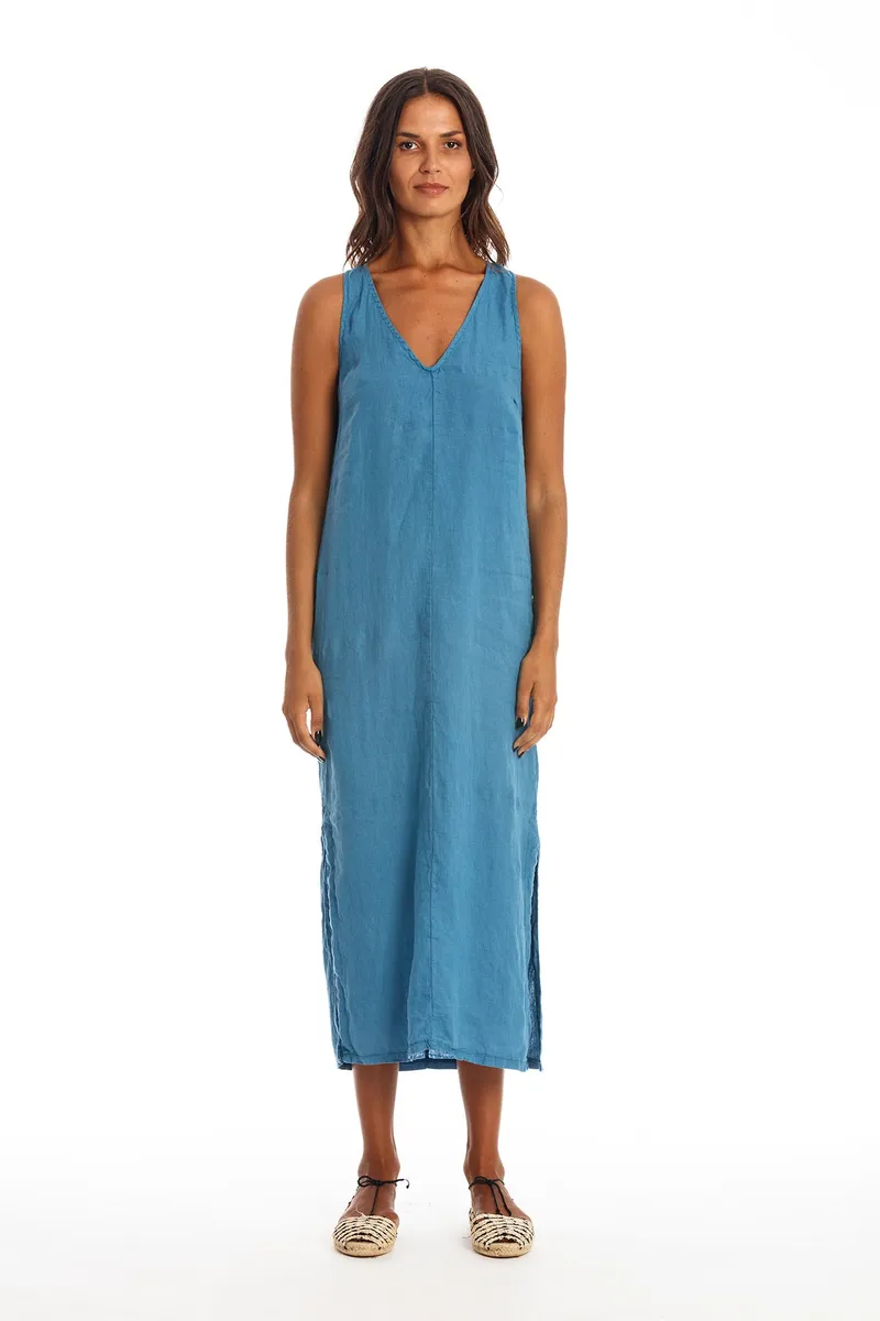 RAVENS VIEW IBIZA RAVENS VIEW IBIZA Damen vegan Kleid Winona Maui Blau, Blau, – Produktbild 2 von 2