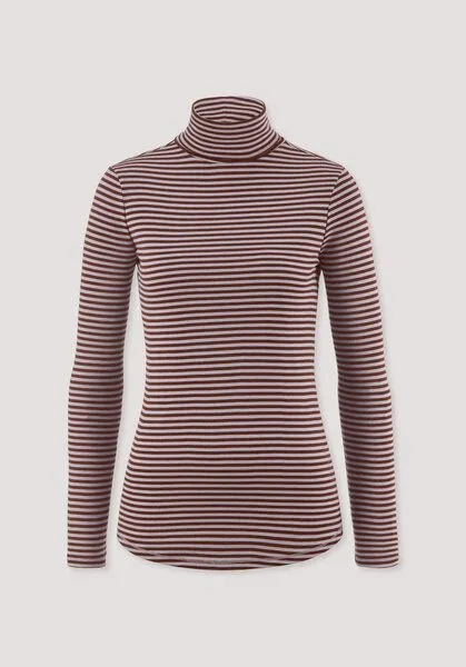 hessnatur hessnatur Streifen Softrib Longsleeve Fitted aus Bio-Baumwolle und Modal, Pastell lavendel, – Produktbild 4 von 4