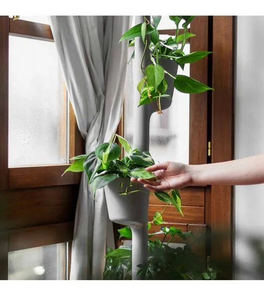 CitySens CitySens Vertikaler Blumentopf mit manueller Bewässerung 3 Blumentöpfe, Gris, – Produktbild 3 von 3
