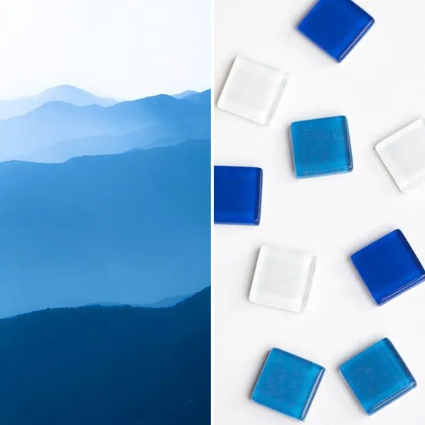 ALEXASCHA ALEXASCHA Magnet Set aus Upcycling Glas • 9 starke Magnete für den Kühlschrank • ideal zum Verschenken, Azurberge, – Produktbild 3 von 4