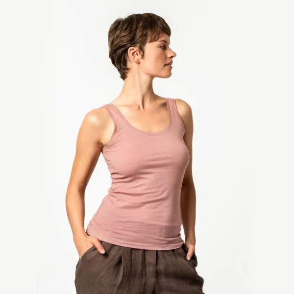Living Crafts Living Crafts Bio-Damen-Tanktop "APINI" mit Rundhalsausschnitt, dried rose – Produktbild 3 von 5