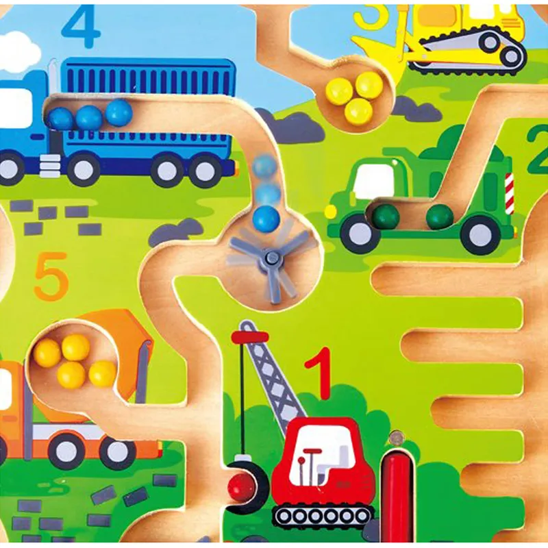 Hape Hape Magnetspiel Baufahrzeuge-Labyrinth, Mehrfarbig, – Produktbild 3 von 3