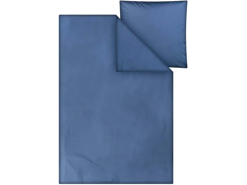 MELA Perkal Bettwäsche Set MAJULI | von MELA | Fairtrade & GOTS zertifiziert, Blau, – Produktbild 1 von 5