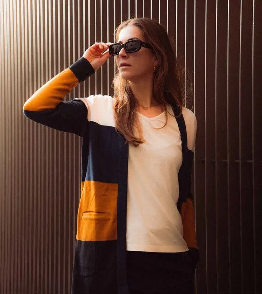 Gary Mash GARY MASH Long-Cardigan Alamo aus Biobaumwolle, Blockstreifen (mehrfarbig), – Produktbild 2 von 4