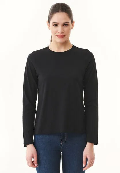 ORGANICATION ORGANICATION Langarmshirt aus Bio-Baumwolle, Black, – Produktbild 1 von 4