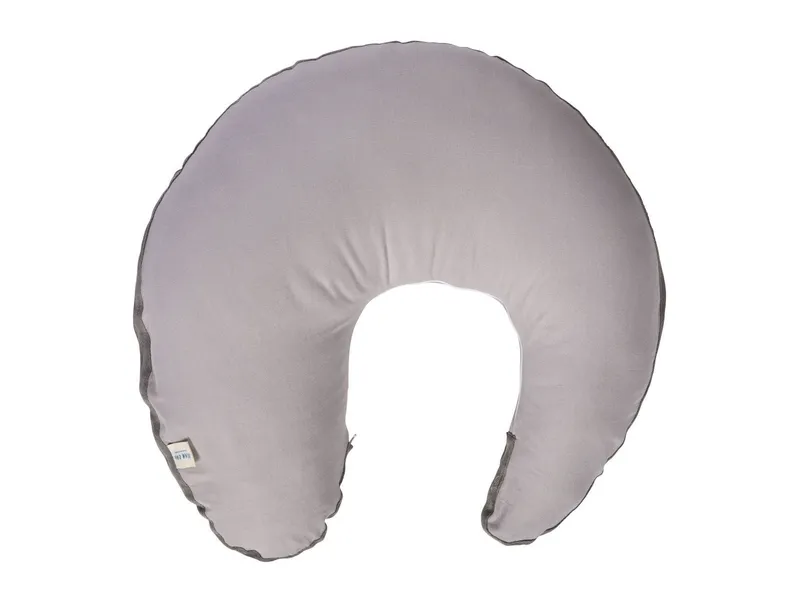 HANS NATUR HANS NATUR Stillkissen Stillmond, Bezug Bio-Baumwolle, Kapok-Füllung Maße 60 x 60 cm, Grau, – Produktbild 2 von 2