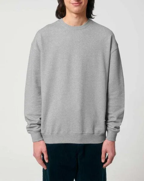 YTWOO YTWOO Oversized Sweatshirt aus reiner Bio-Baumwolle, Dry Handfeel, Grau meliert, – Produktbild 2 von 4