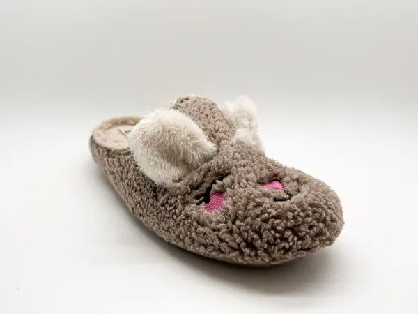 thies Veganer "thies ® Organic Rabbit Slipper" aus kuscheliger Biobaumwolle, Taupe, – Produktbild 3 von 4