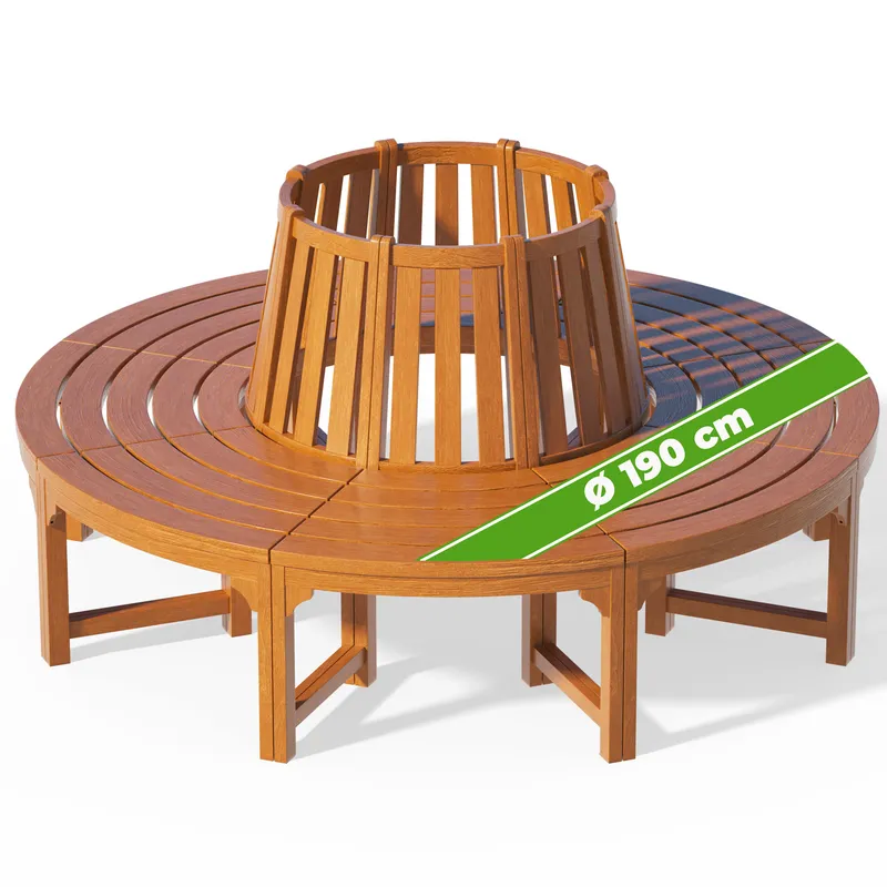 Casaria® Baumbank Ø190cm Eukalyptusholz FSC®-zertifiziert, Braun, – Produktbild 1 von 1