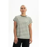 MELA T-Shirt Style MADHU Stripes | von MELA | Fairtrade & GOTS zertifiziert, Thymian gestreift, – Produktbild 1 von 1