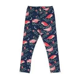 Walkiddy Kinder Leggings GOTS Bio-Baumwolle, Pinky Birds, dunkelblau mit Vogelprint, elastischer Bund – Walkiddy, weich & bequem für Alltag und Kita – Produktbild 1 von 1