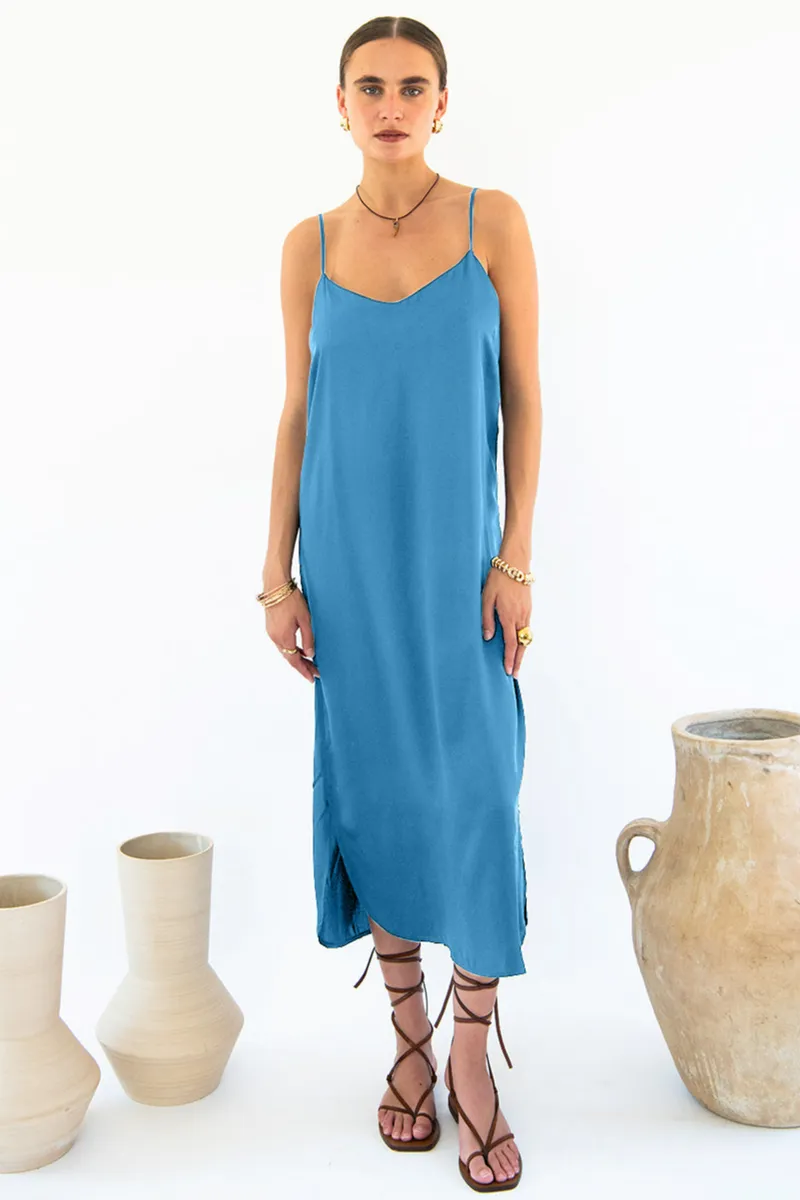 Neu Nomads Neu Nomads Damen vegan Kleid Slip Easy Ocean Blue, Blau, – Produktbild 2 von 2