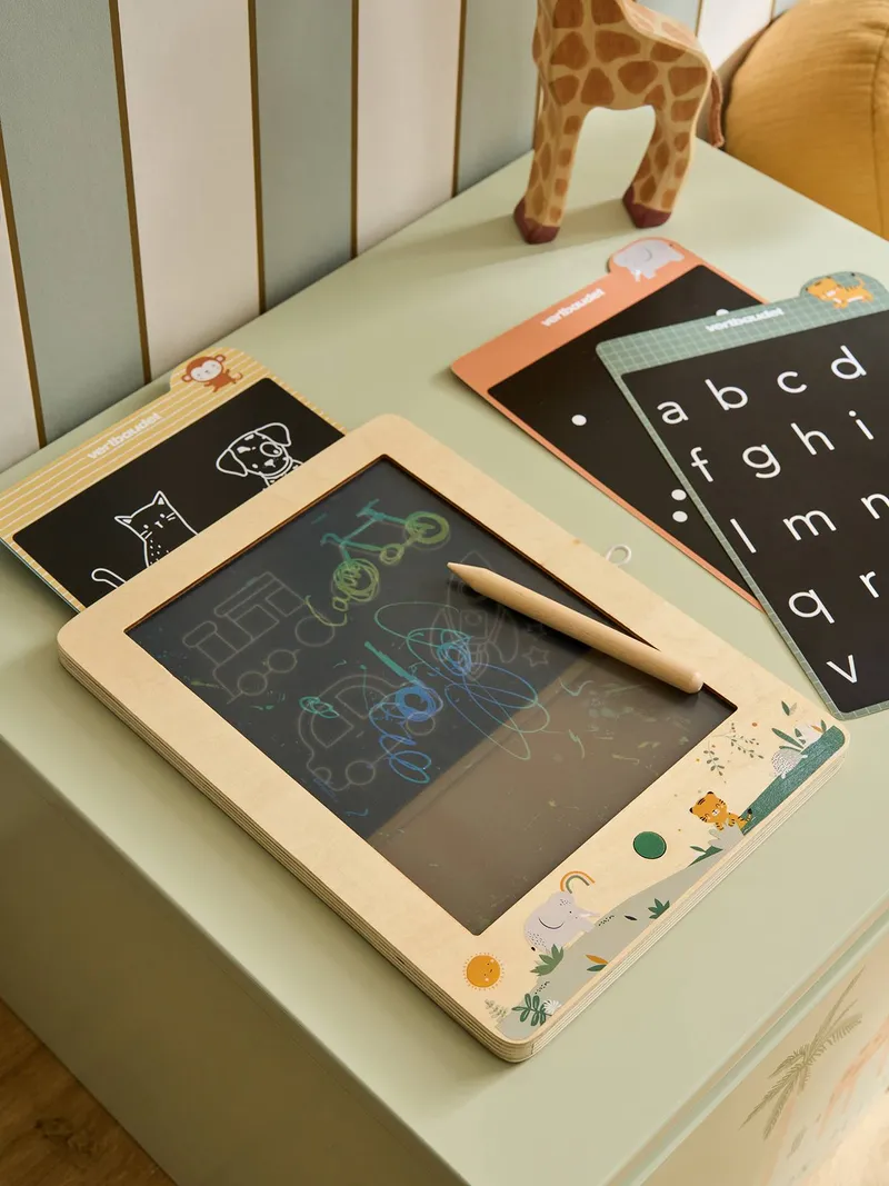 Vertbaudet Zeichentafel aus Holz FSC® Kinder, Braun, – Produktbild 2 von 4