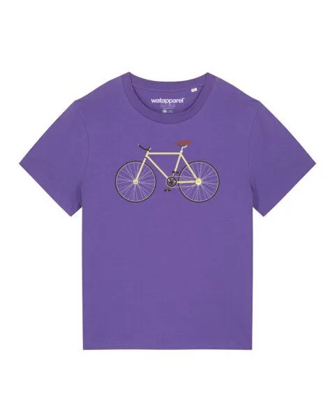 watapparel watapparel T-Shirt Frauen Yellow Bike, Purple love, – Produktbild 1 von 3