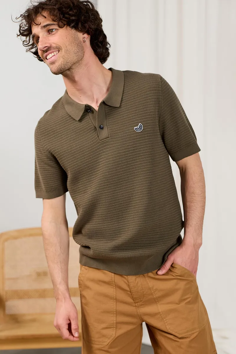 TWOTHIRDS TWOTHIRDS Herren vegan Polohemd Coetivy Khaki, Olivgrün, – Produktbild 1 von 2