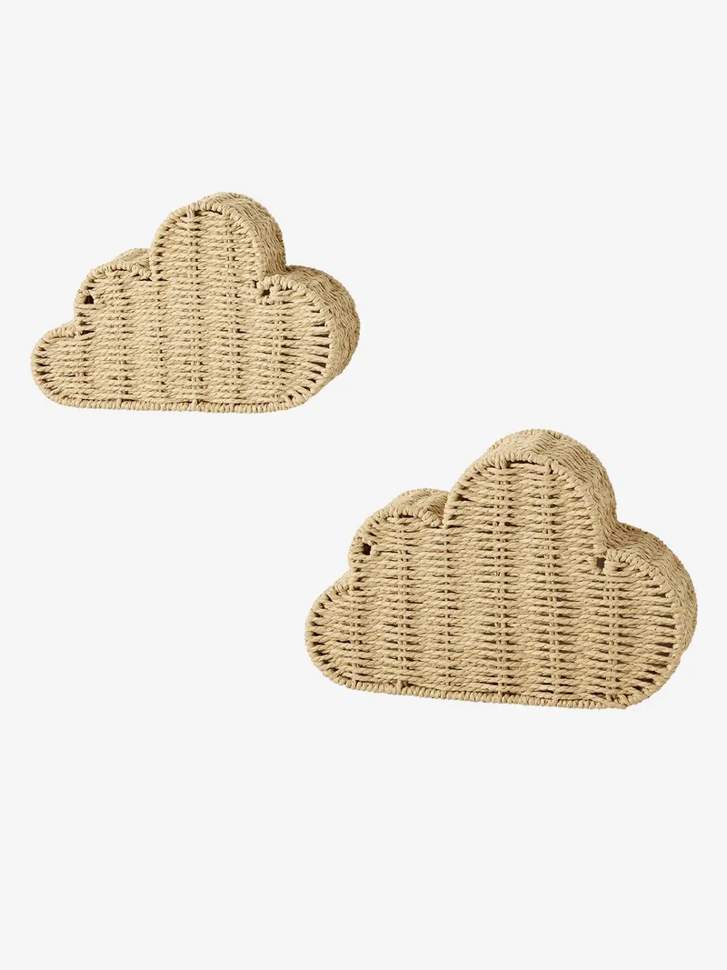 Vertbaudet 2er-Set Wandregale WOLKE aus Papierkordel Kinderzimmer, Beige, – Produktbild 4 von 4