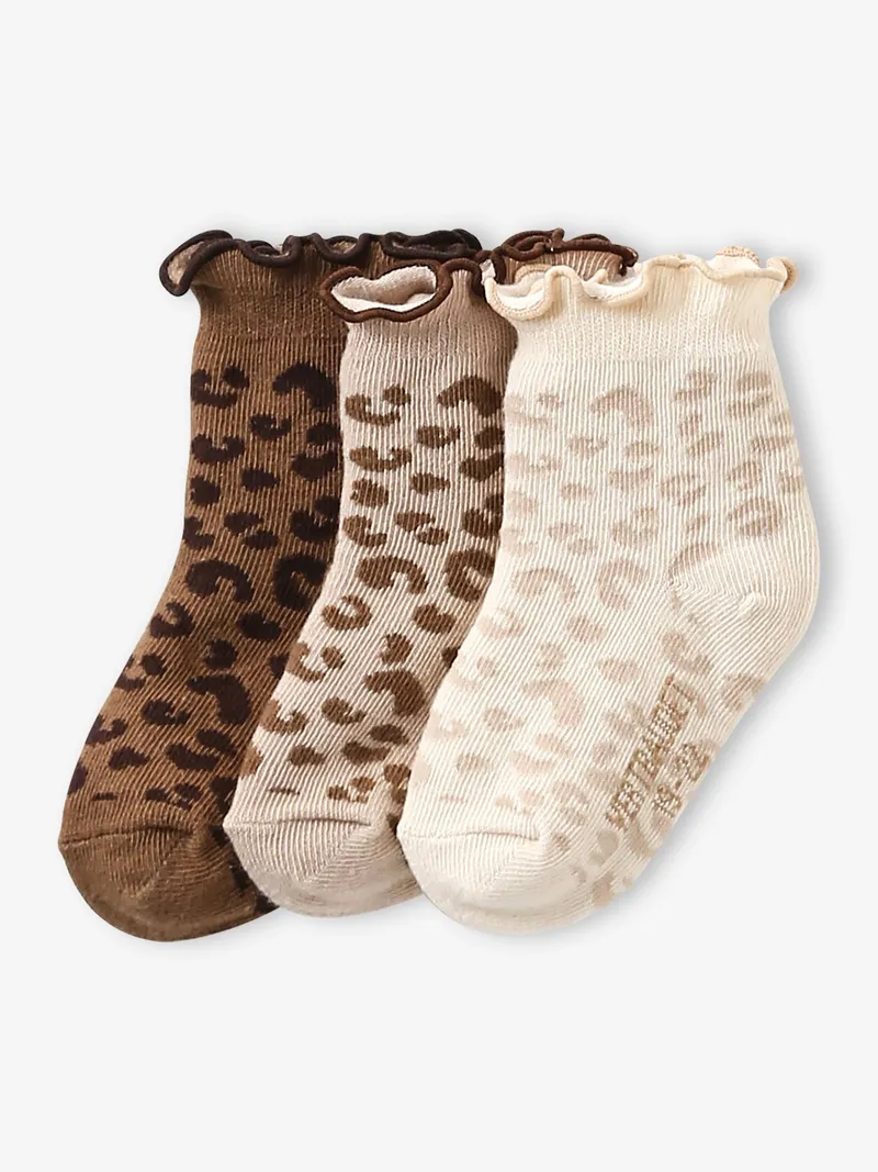 Vertbaudet 3er-Pack Baby Socken Mädchen, Zimt, – Produktbild 1 von 2