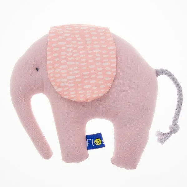 Flosinn Flosinn Knistertier Baby Kleiner Elefant Bio-Greifling, Rosa, – Produktbild 3 von 4