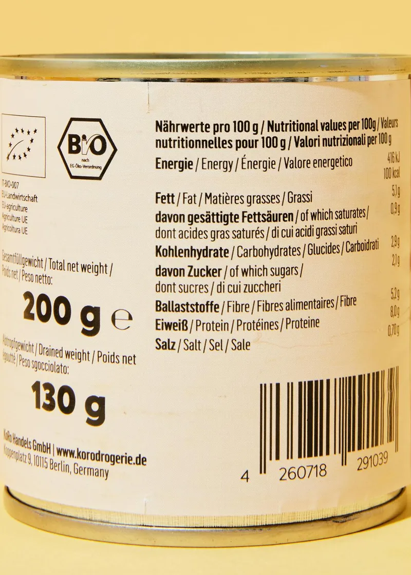 KoRo Grüne Bio Edamame in der Dose 12 x 130 g – Produktbild 3 von 5