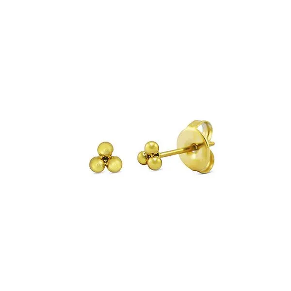 ELEKTROPULLI TRIPLE DOTS Ohrringe, Ohrstecker ca. 4mm von Elektropulli, Gold, – Produktbild 1 von 1