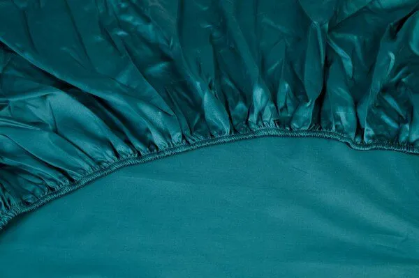 Kayori Kayori Giza - Spannbettlaken - 100% Ägyptisch Baumwolle-Satin, Petroll, – Produktbild 1 von 1